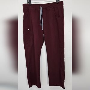 Figs Burgundy Straight Leg Pants